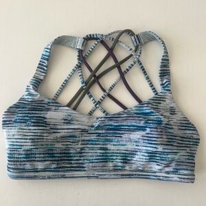 lululemon athletica Blue Striped Sports Bra